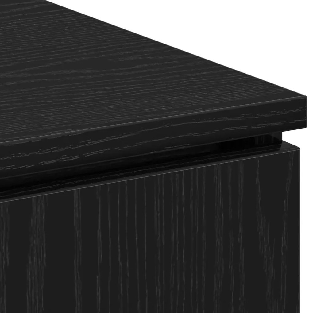 TV szekrény Fekete 100x38x49 cm Mérnöki fa