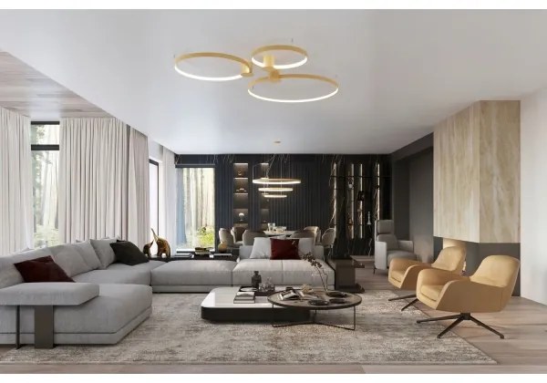 Thoro TH.268 - RIO LED csillár 80W, 230V, CRI95, 4000K, arany