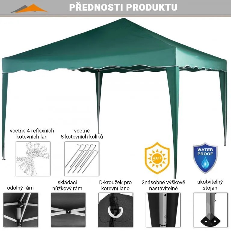 INSTENT BASIC Kerti pavilon 3 x 3 m zöld