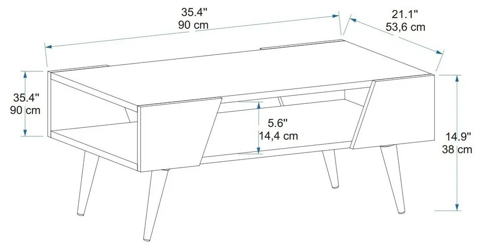 Aren Beige and Light Walnut dohányzóasztal