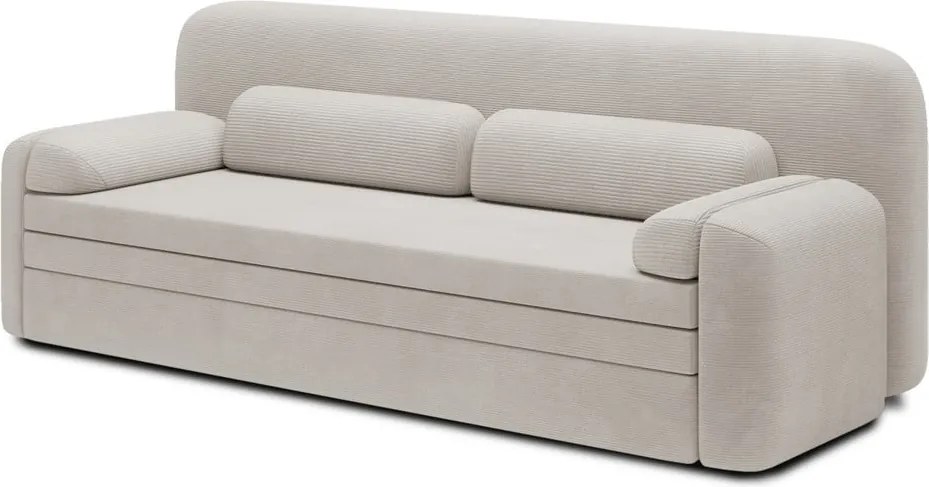 Bézs kordbársony kinyitható-tárolóhelyes kanapé 236 cm Elioss – ELTAP