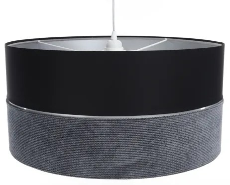 Csillár zsinóron TWIST 1xE27/60W/230V fekete/szürke/ezüst