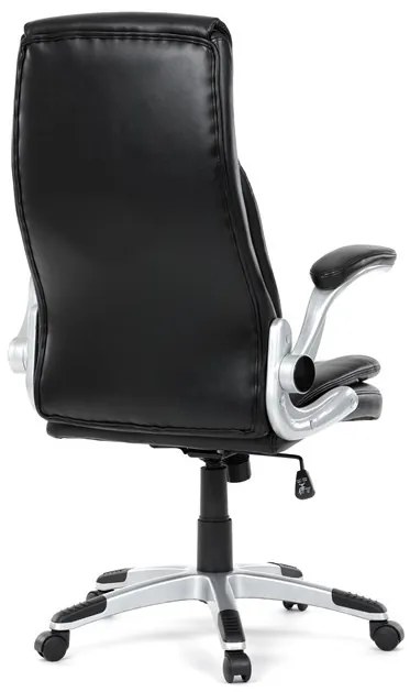 Fekete ökobőr irodai szék hintamechanikával. KA-F1218 BK