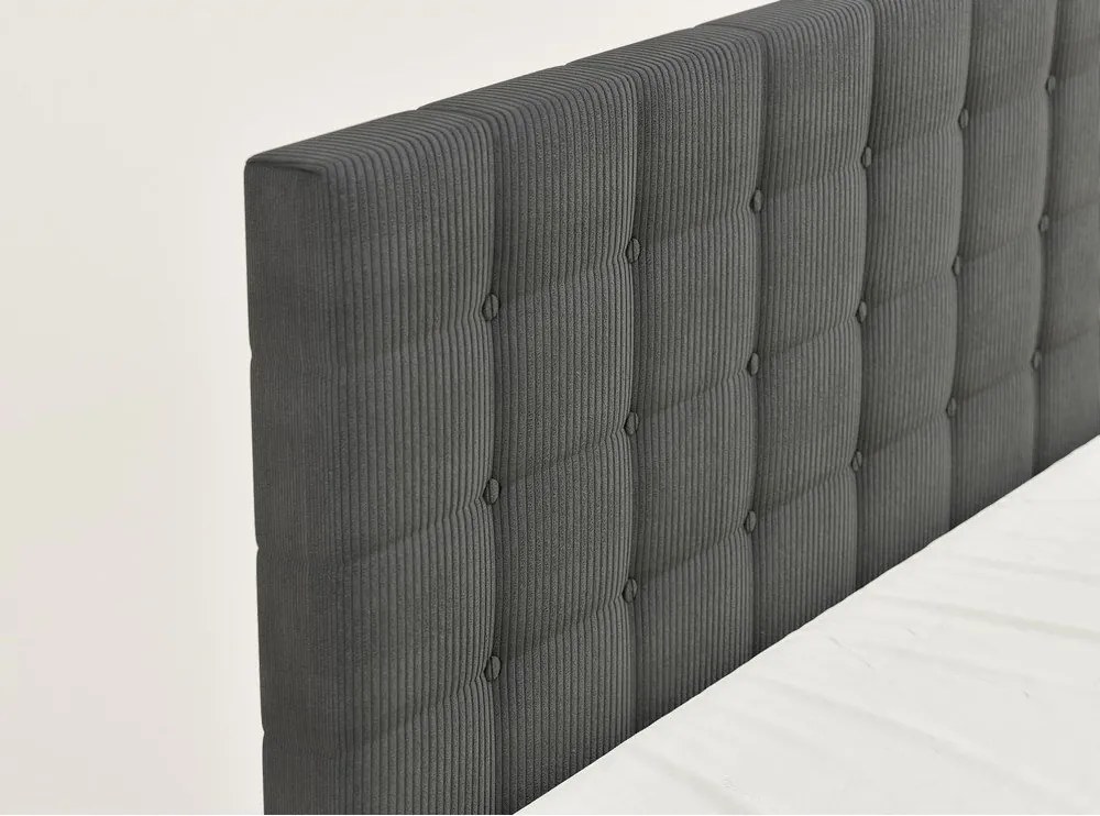 Antracitszürke ágyneműtartós boxspring ágy 180x200 cm Tasca – Maison de Rêve