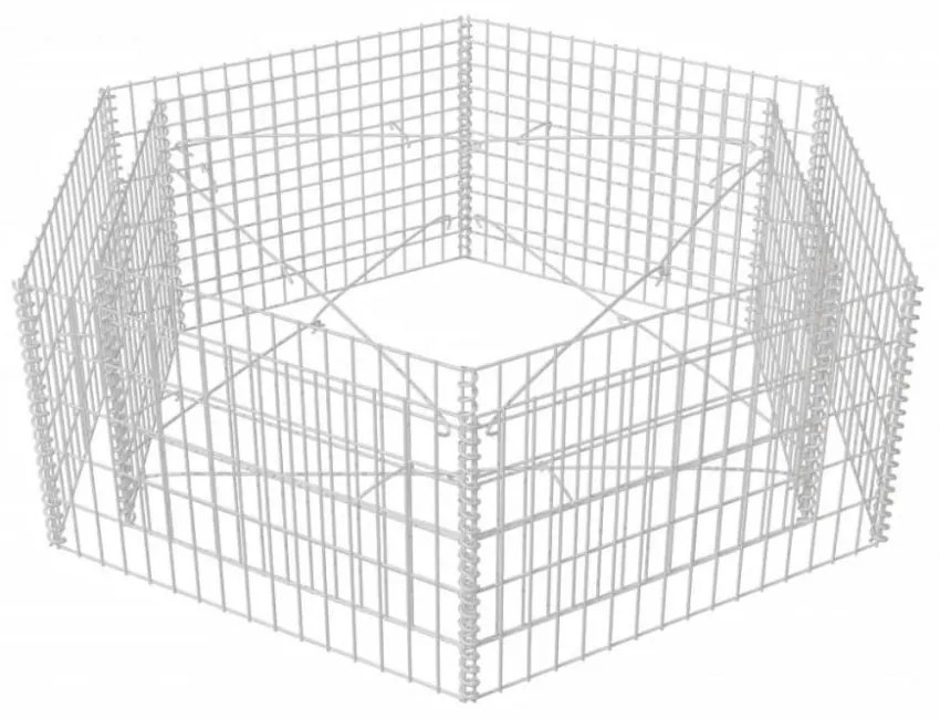 hatszögletű gabion magaságyás 160 x 140 x 50 cm