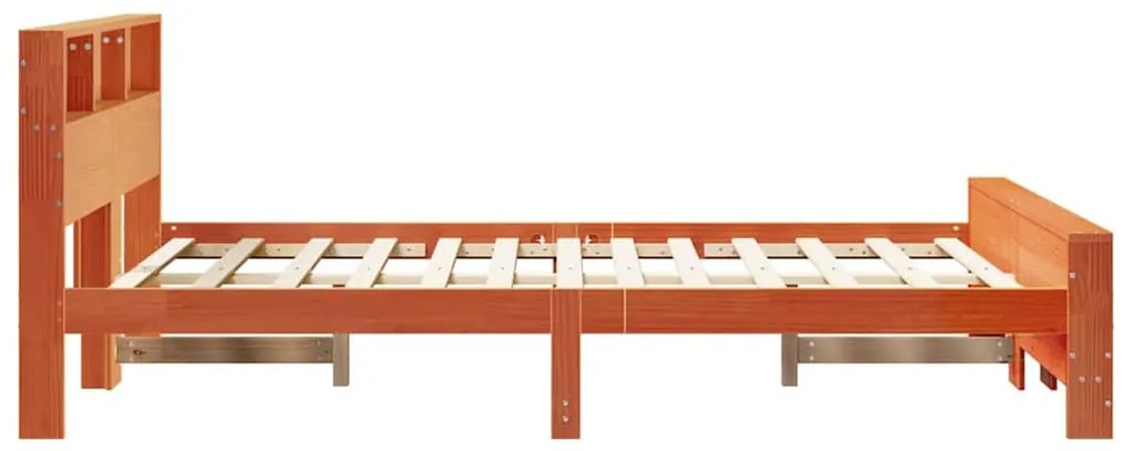 vidaXL Ágykeret fejtámlával Faggyú barna 140 x 190 cm Faanyag