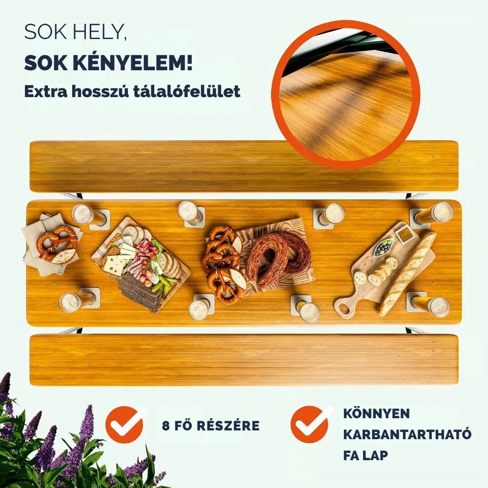 KLASIK sörpad készlet, 170cm, természetes barna Casaria