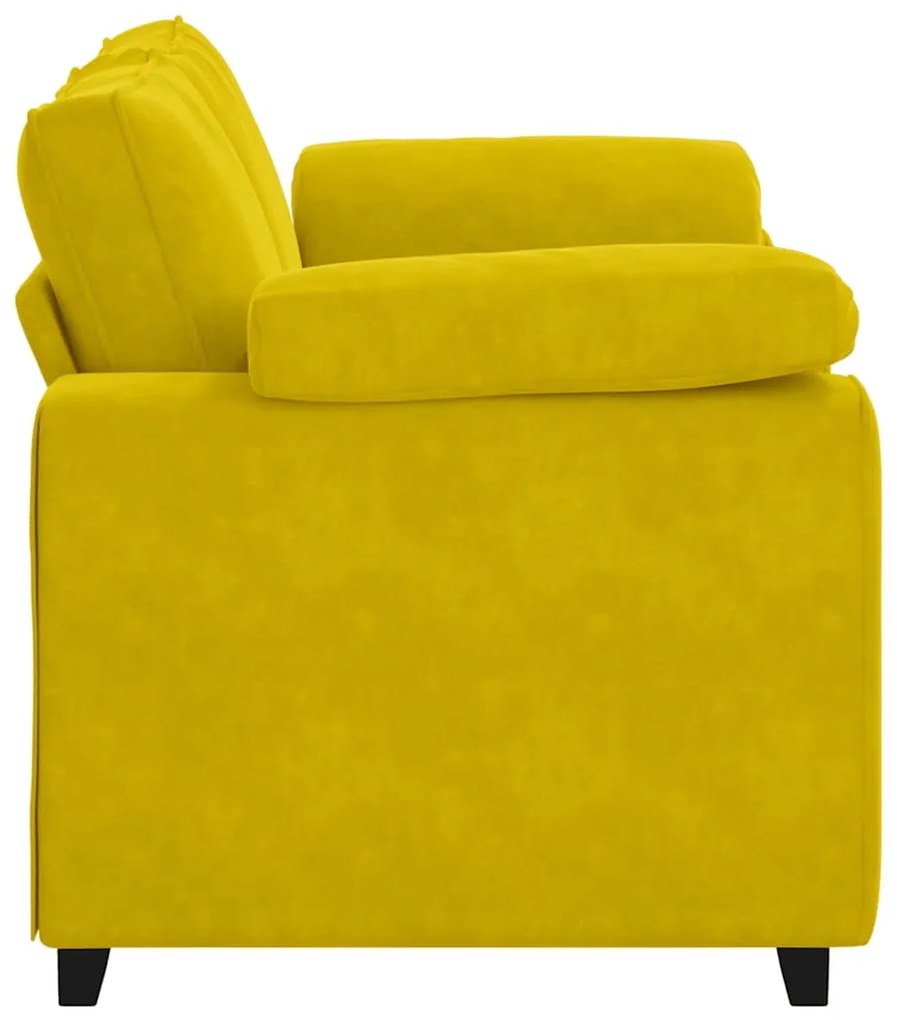sárga bársony loveseat kanapé 120 cm