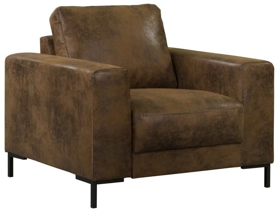 Barna bőrutánzat fotel Lofty Lilly – Miuform