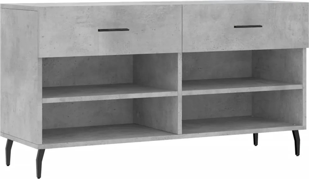 vidaXL betonszürke szerelt fa cipőpolc 102 x 35 x 55 cm