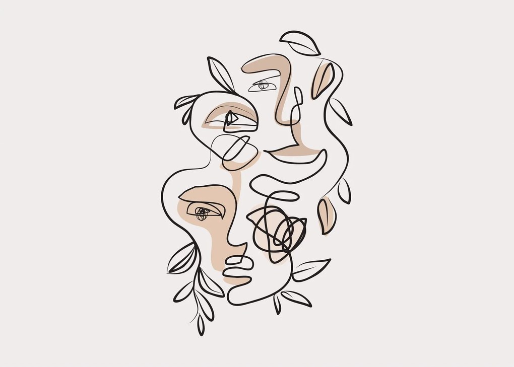 Kép - Line art arckezelés (70x50 cm)