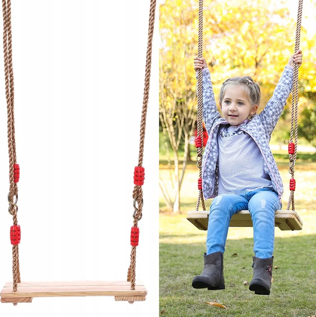 Fából készült hinta gyerekeknek felnőtteknek Hinta Deszka Állítható