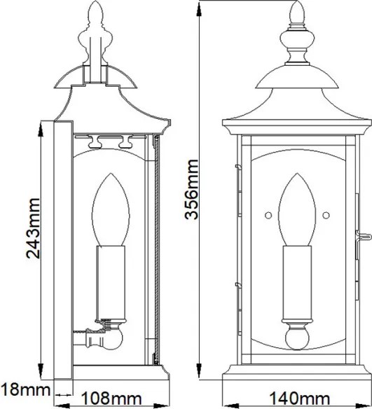 ELSTEAD QNMARKETSQUARES MARKET Klasszikus Kültéri Fali Lámpa Olajozott Bronz E14 IP44