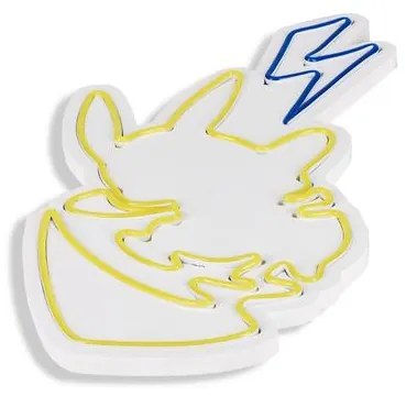 Műanyag LED-es fali dekoráció, Pikachu - Sárga Blue