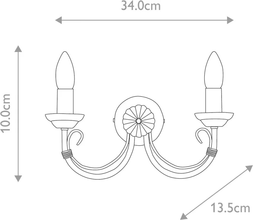 Elstead Lighting CHARTWELL CH2-BLACK Fali lámpa 2x60W/E14