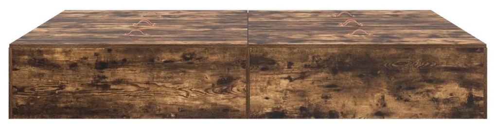 Ágykeret Füstölt tölgy Tömör tölgyfa 160 x 200 cm Tartós