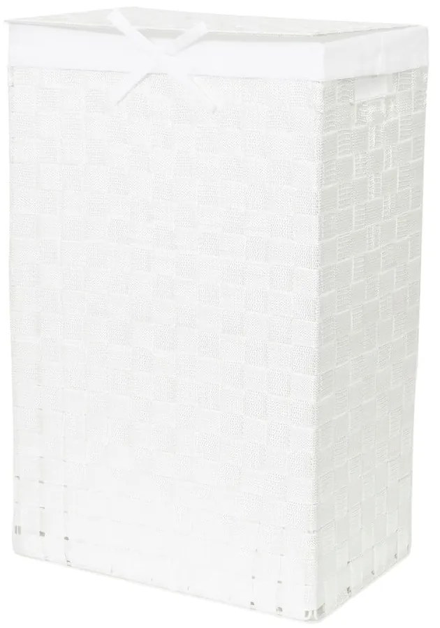 Laundry Basket Linen fehér, fedeles szennyeskosár, magasság 60 cm - Compactor
