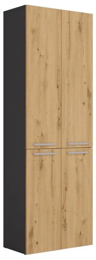 1K DD fürdőszoba szekrény, antracit-tölgy