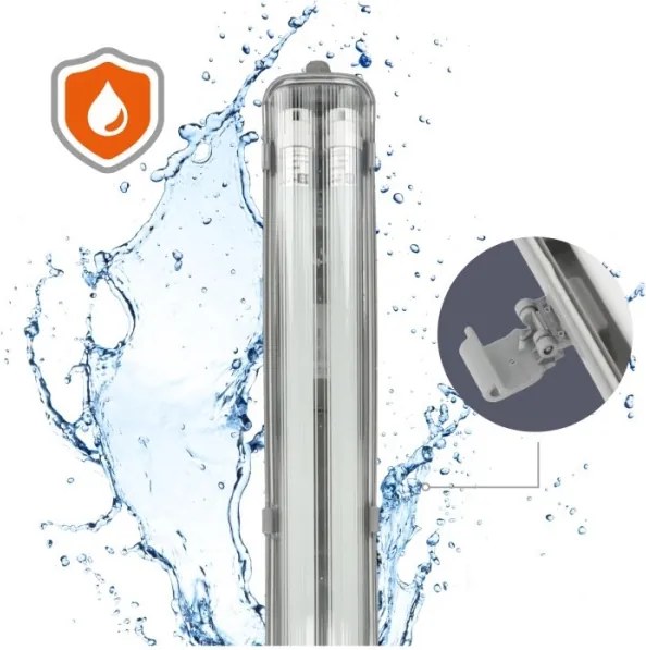 LED műszaki fénycsöves lámpatest T8 2xG13/18W/230V 5000K IP65 127 cm