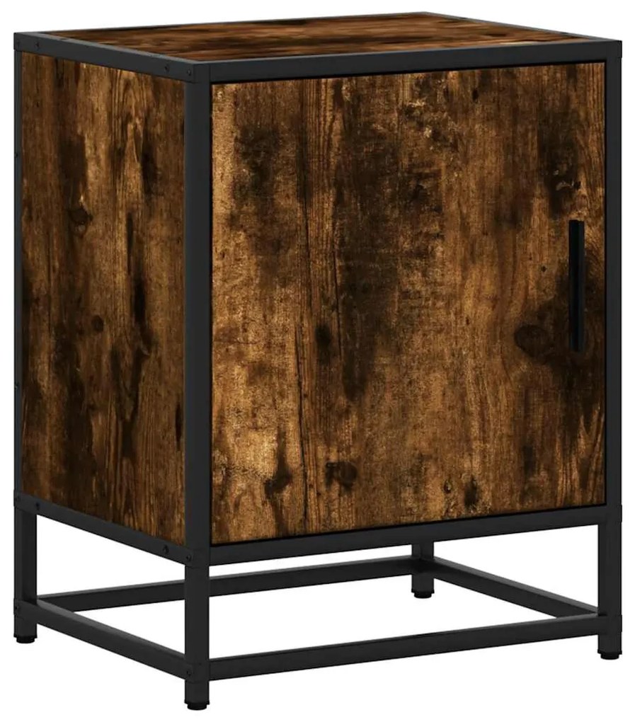 éjjeliszekrények 2 db füstölt tölgy 40x31x50 cm Gépi fa és fém