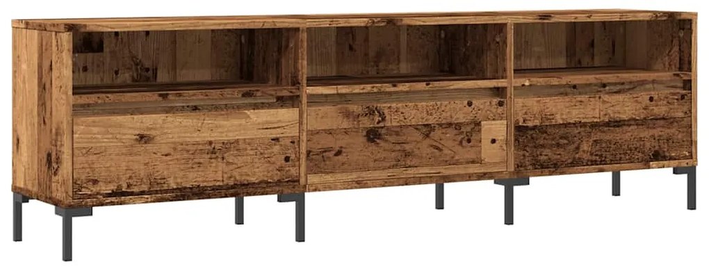 antik fa színű szerelt fa TV-szekrény 150 x 30 x 44,5 cm