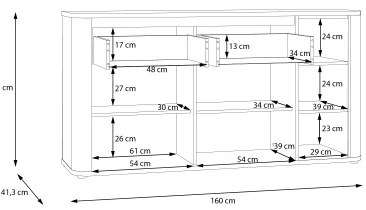 Komód INAR barna/tölgy