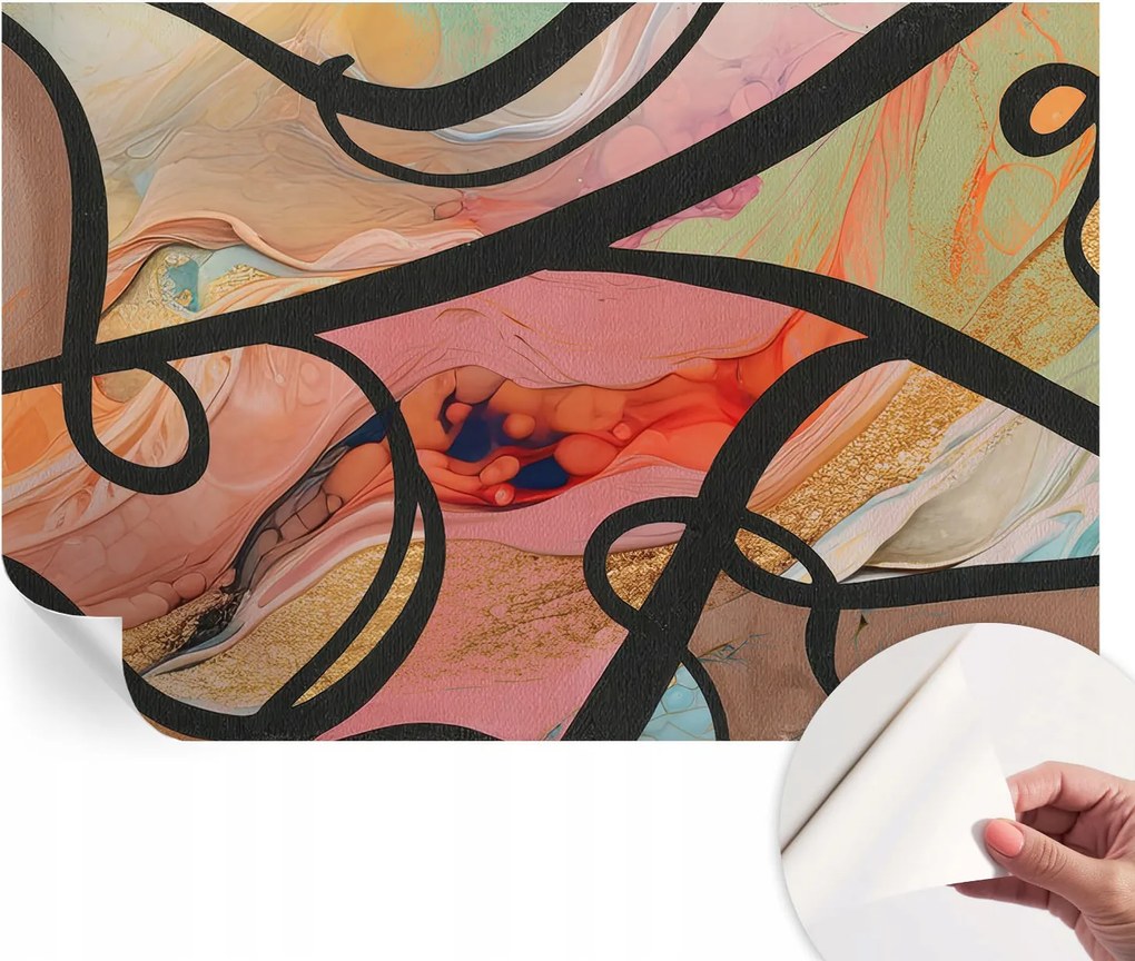 Dekoratív öntapadós fotótapéta Hálószobába Színes mozgás 104x70 cm