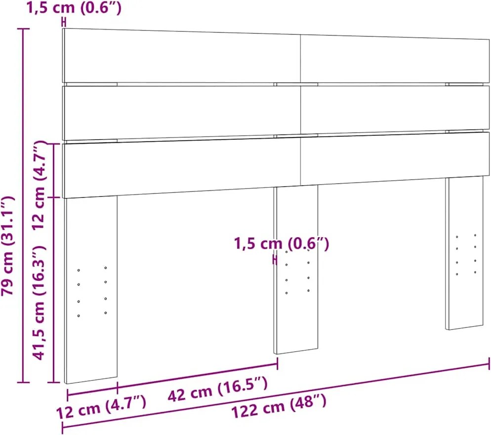 tömör tölgyfa fejtámla 120 cm