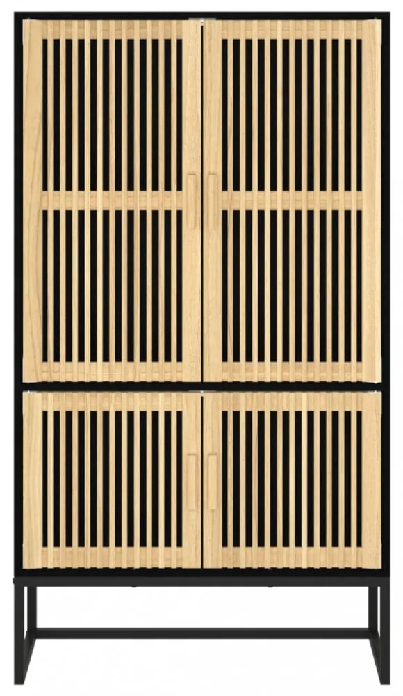 fekete szerelt fa magasszekrény 70 x 35 x 125 cm