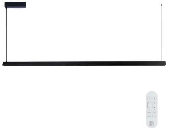 Immax NEO 07308L-LED dimmelhető, kábellel függesztett csillár MADEIRA 44W/230V Wi-Fi Tuya 202 cm fekete