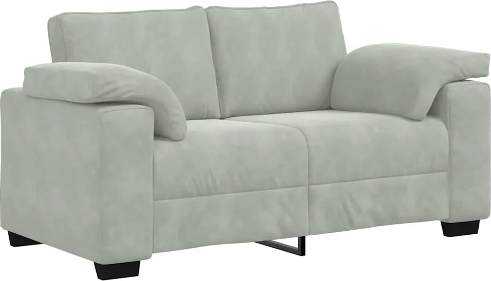 vidaXL világosszürke bársony loveseat kanapé 160x77x82 cm