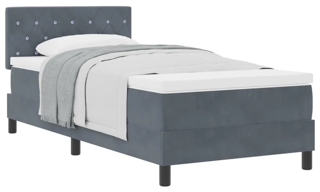 Boxspring Ágy Matrac Kék 100x200 cm Bársonyos