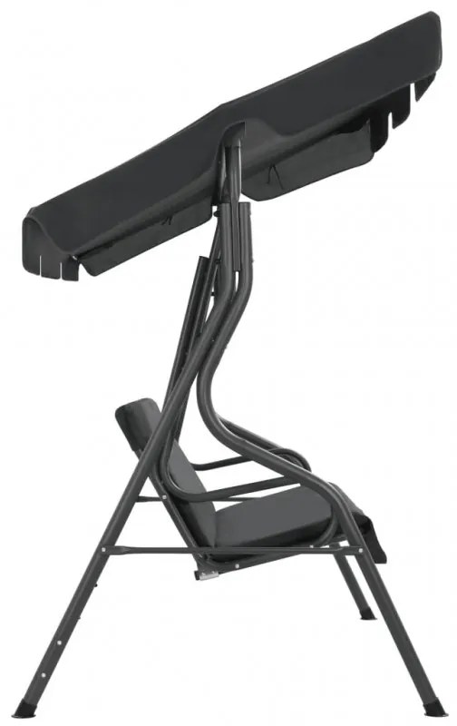 Antracitszürke kerti hintaágy 170 x 110 x 153 cm