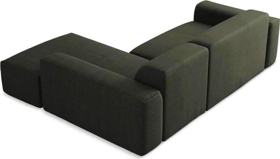 Zöld sarokkanapé (jobb oldali-heverő résszel) Keli – Makamii