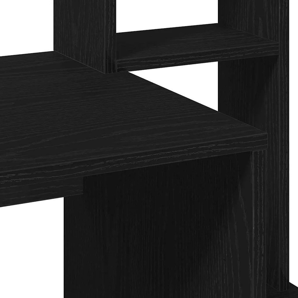 vidaXL fekete szerelt fa íróasztal polcokkal 100x45x140 cm