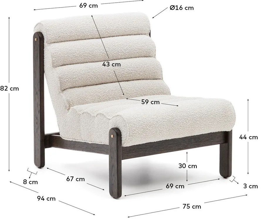 Fehér buklé fotel Magira – Kave Home