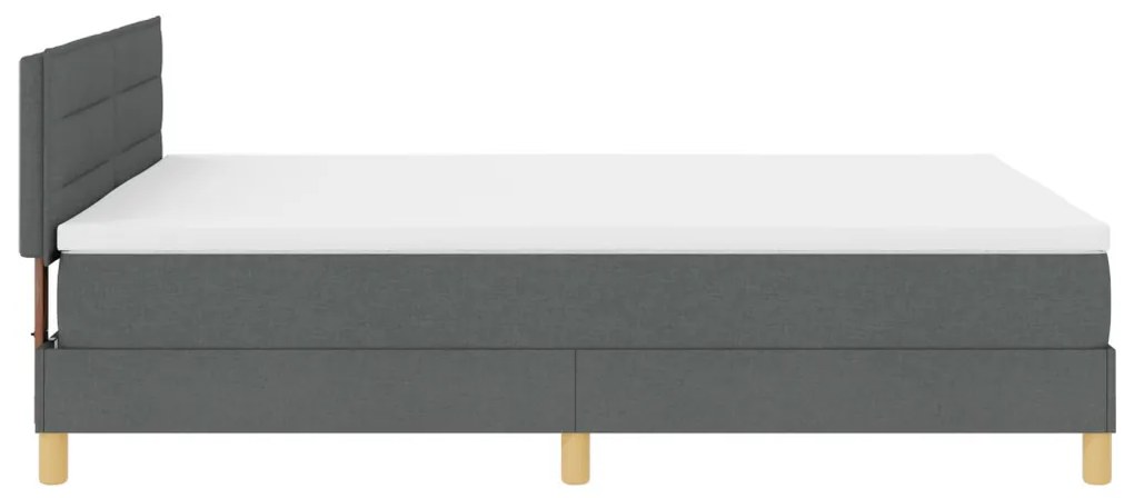 vidaXL Boxspring Ágy Matraccal és LED-del Sötét Szürke 140x200 cm Szövet