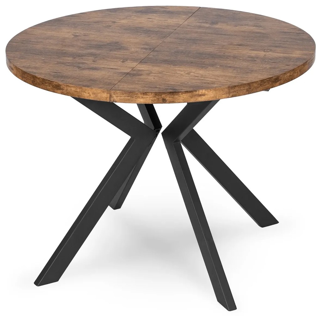 Stół LUKAS Rozkładany 100-250 cm Dąb Rustykalny/Czarny