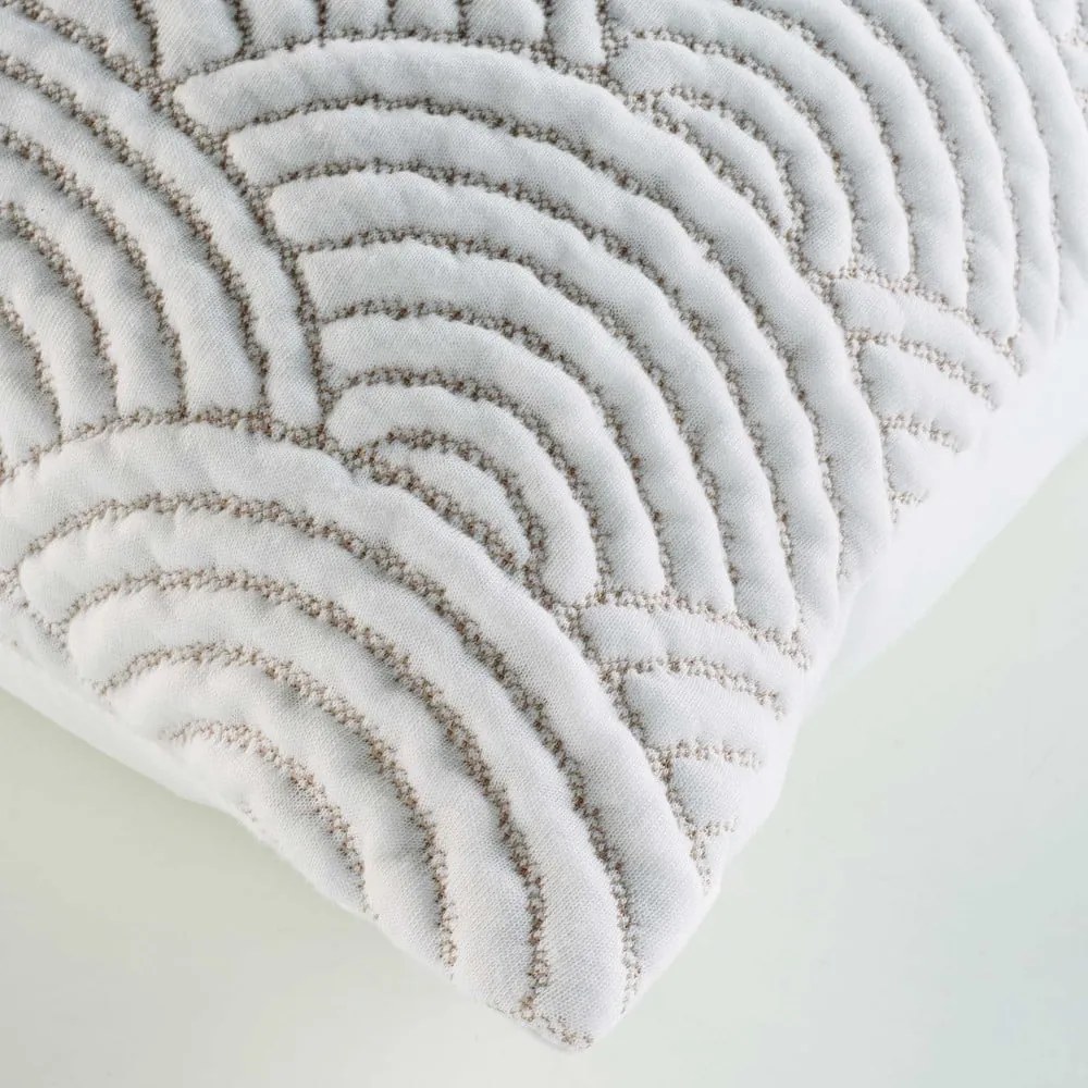 Fehér-bézs jersey ágytakaró és párnahuzat szett 240x260 cm Cassandra – douceur d'intérieur