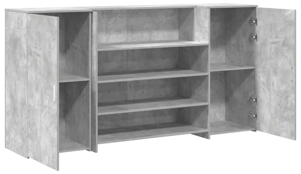 recepciós pult betonszürke 200x50x103,5 cm szerelt fa