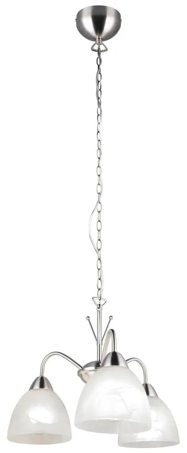 Fehér-ezüstszínű függőlámpa üveg búrával ø 43 cm Dobby – Trio