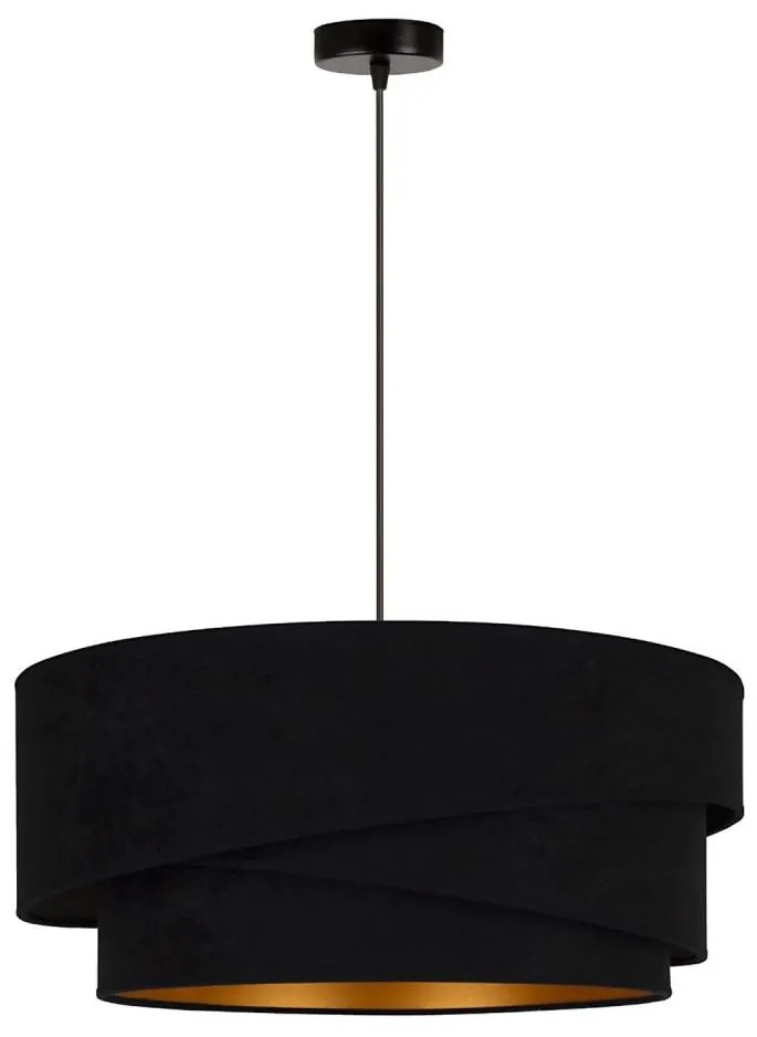 Duolla - Csillár zsinóron KOBO 1xE27/15W/230V átm. 45 cm fekete/arany