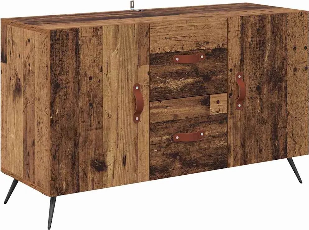 vidaXL Széf fiókkal Öreg fa 100 x 36 x 60 cm Faanyag