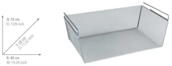 WENKO 53143100 - Ezüstszínű kosár 49x28 cm