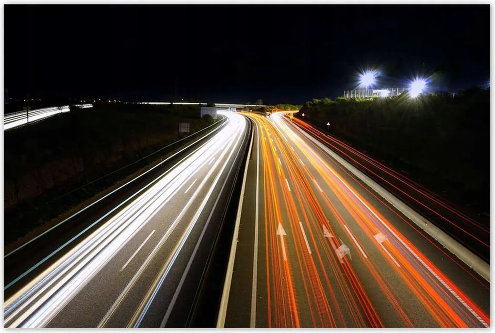 Poszterek 120x80 Autópálya Utca Éjszaka
