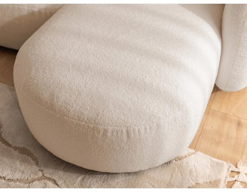 Világosbarna buklé sarokkanapé (jobb oldali-heverő résszel) Orbit – Ropez