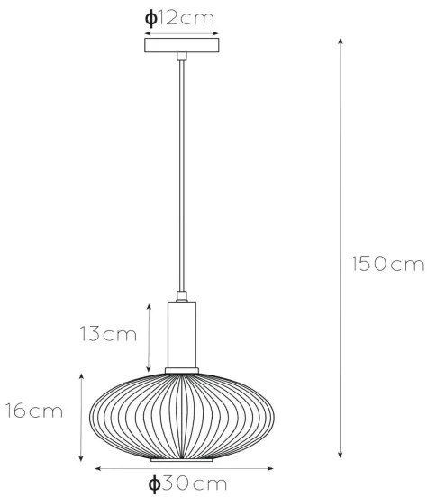 Lucide 45386/30/62 - Csillár zsinóron MALOTO 1xE27/40W/230V á. 30 cm