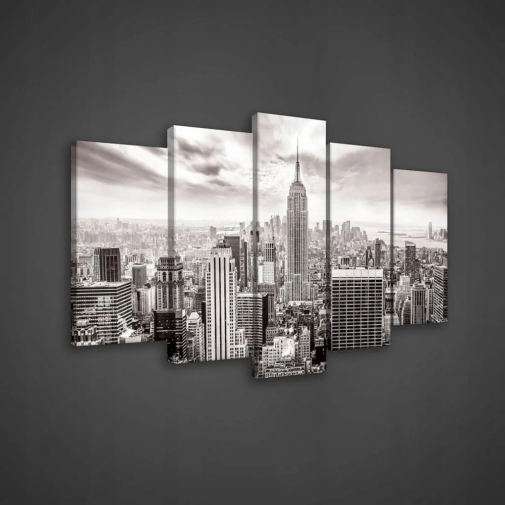 Vászonkép 100x60 New York városkép felhőkarcolók panoráma fekete-fehér