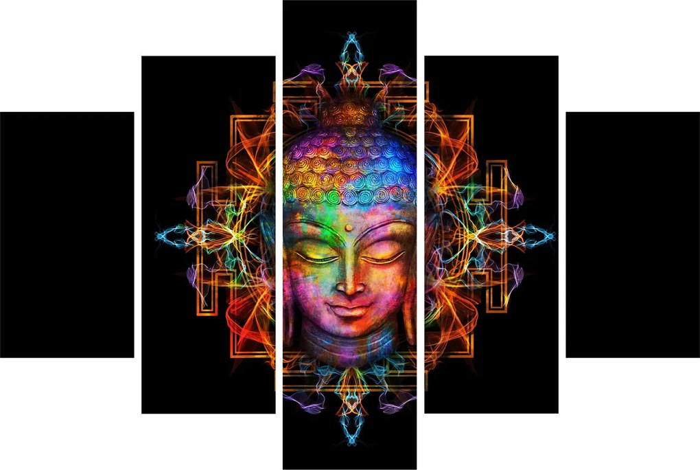 Kép - Buddha mellszobra neon színekben (150x105 cm)