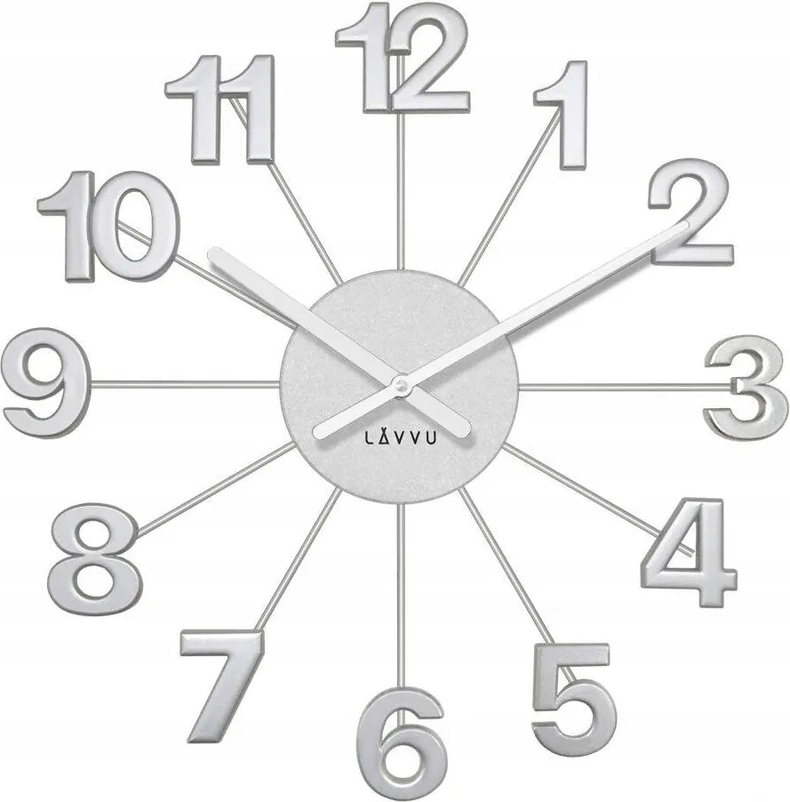 Látványos Kerek Matt Ezüst Falióra Lavvu LCT5000 42 cm